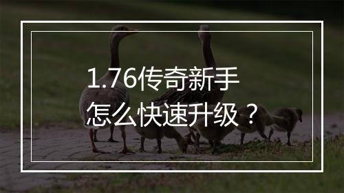 1.76传奇新手怎么快速升级？