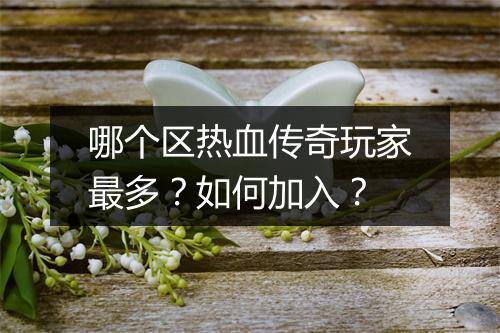 哪个区热血传奇玩家最多？如何加入？