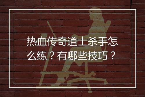 热血传奇道士杀手怎么练？有哪些技巧？