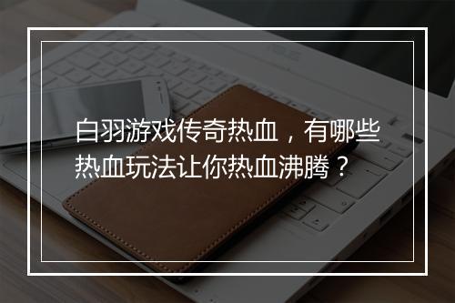 白羽游戏传奇热血，有哪些热血玩法让你热血沸腾？