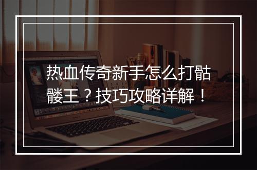 热血传奇新手怎么打骷髅王？技巧攻略详解！