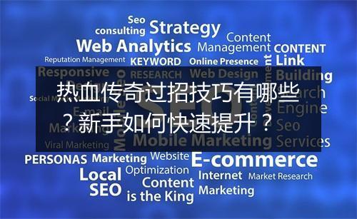 热血传奇过招技巧有哪些？新手如何快速提升？