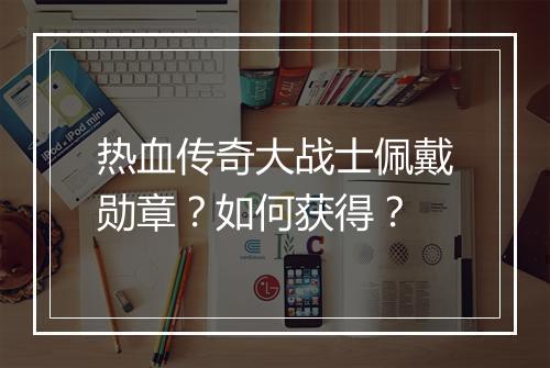 热血传奇大战士佩戴勋章？如何获得？
