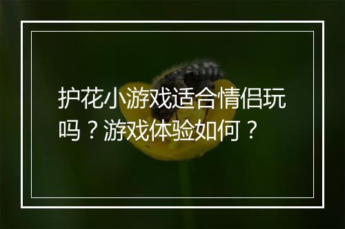 护花小游戏适合情侣玩吗？游戏体验如何？