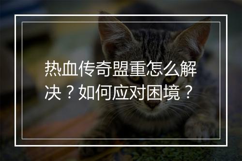 热血传奇盟重怎么解决？如何应对困境？