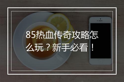 85热血传奇攻略怎么玩？新手必看！