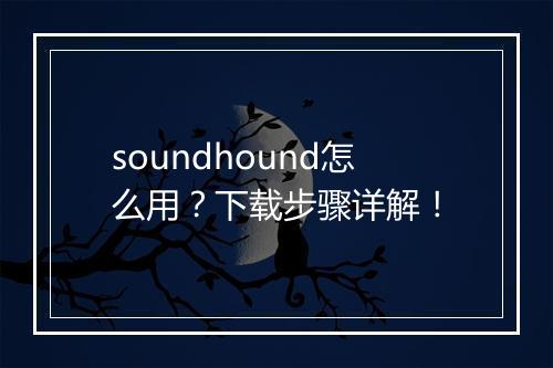 soundhound怎么用？下载步骤详解！