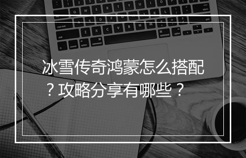 冰雪传奇鸿蒙怎么搭配？攻略分享有哪些？