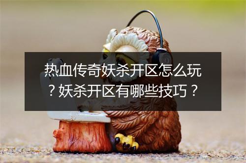 热血传奇妖杀开区怎么玩？妖杀开区有哪些技巧？