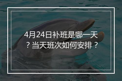 4月24日补班是哪一天？当天班次如何安排？