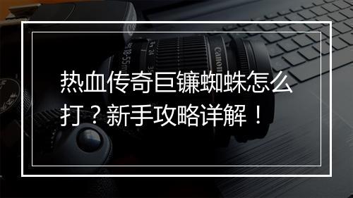 热血传奇巨镰蜘蛛怎么打？新手攻略详解！