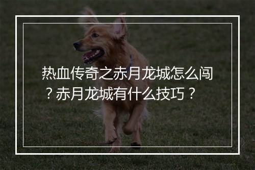 热血传奇之赤月龙城怎么闯？赤月龙城有什么技巧？