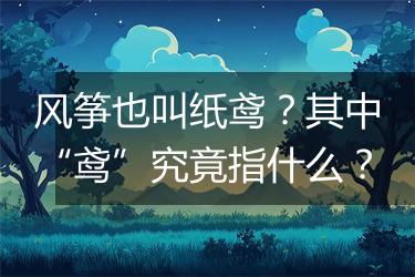 风筝也叫纸鸢？其中“鸢”究竟指什么？