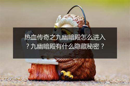 热血传奇之九幽暗殿怎么进入？九幽暗殿有什么隐藏秘密？