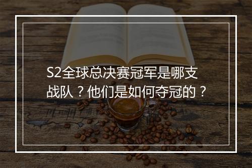 S2全球总决赛冠军是哪支战队？他们是如何夺冠的？