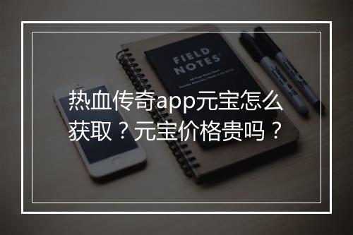 热血传奇app元宝怎么获取?元宝价格贵吗?