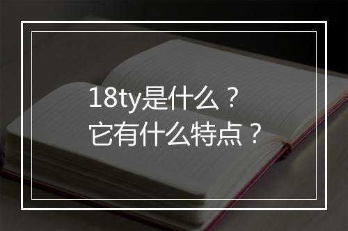 18ty是什么？它有什么特点？