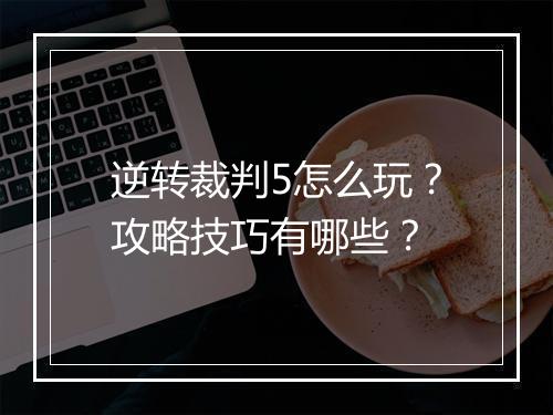 逆转裁判5怎么玩？攻略技巧有哪些？