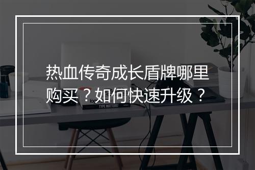 热血传奇成长盾牌哪里购买？如何快速升级？