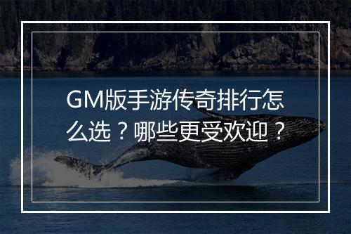 GM版手游传奇排行怎么选？哪些更受欢迎？