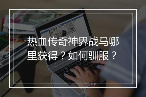 热血传奇神界战马哪里获得？如何驯服？