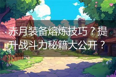 赤月装备熔炼技巧？提升战斗力秘籍大公开？