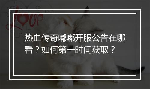 热血传奇嘟嘟开服公告在哪看？如何第一时间获取？