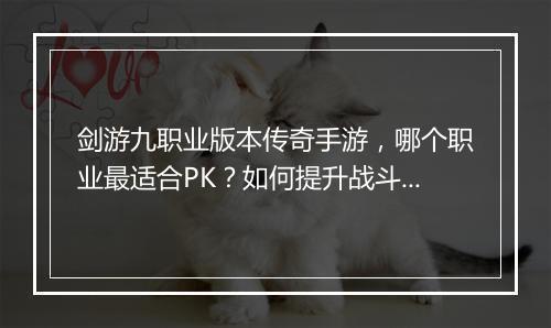剑游九职业版本传奇手游，哪个职业最适合PK？如何提升战斗力？