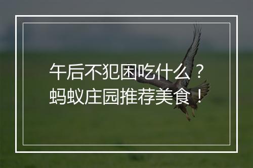 午后不犯困吃什么？蚂蚁庄园推荐美食！