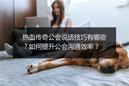 热血传奇公会说话技巧有哪些？如何提升公会沟通效率？