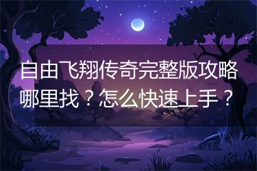 自由飞翔传奇完整版攻略哪里找？怎么快速上手？