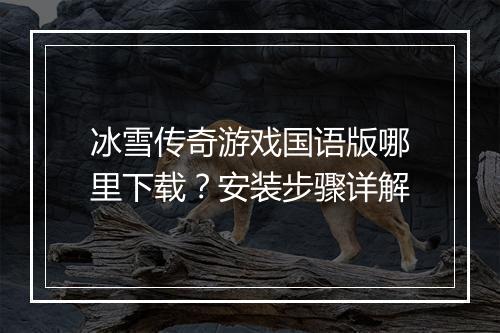冰雪传奇游戏国语版哪里下载？安装步骤详解