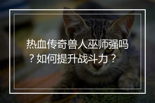 热血传奇兽人巫师强吗？如何提升战斗力？