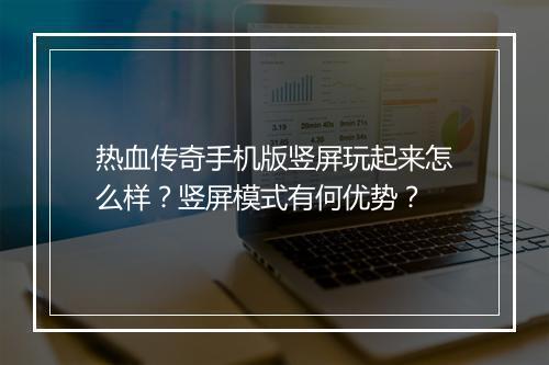 热血传奇手机版竖屏玩起来怎么样？竖屏模式有何优势？