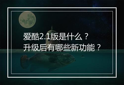 爱酷2.1版是什么？升级后有哪些新功能？