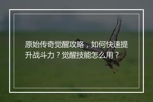 原始传奇觉醒攻略，如何快速提升战斗力？觉醒技能怎么用？