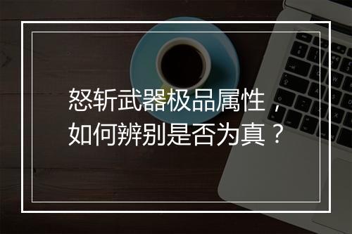 怒斩武器极品属性，如何辨别是否为真？