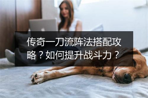 传奇一刀流阵法搭配攻略？如何提升战斗力？