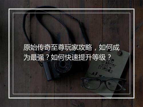 原始传奇至尊玩家攻略，如何成为最强？如何快速提升等级？