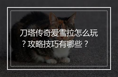 刀塔传奇爱雪拉怎么玩？攻略技巧有哪些？