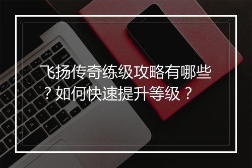 飞扬传奇练级攻略有哪些？如何快速提升等级？