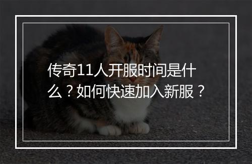 传奇11人开服时间是什么？如何快速加入新服？