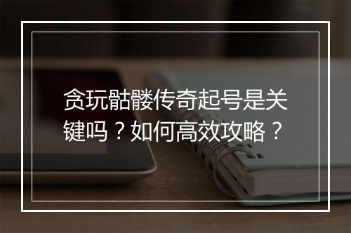 贪玩骷髅传奇起号是关键吗？如何高效攻略？
