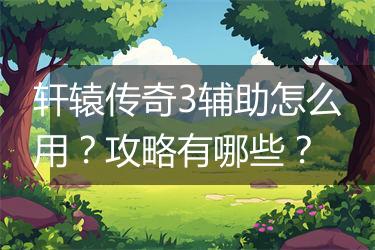轩辕传奇3辅助怎么用？攻略有哪些？