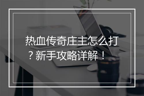 热血传奇庄主怎么打？新手攻略详解！