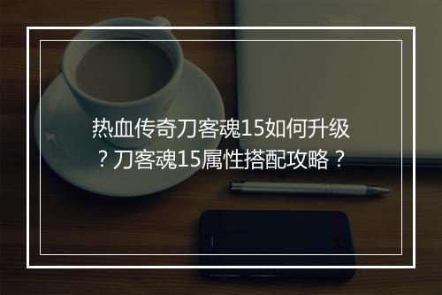 热血传奇刀客魂15如何升级？刀客魂15属性搭配攻略？