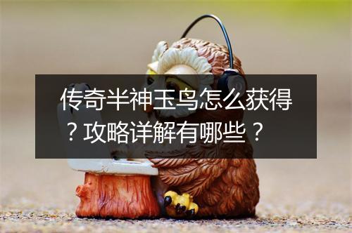 传奇半神玉鸟怎么获得？攻略详解有哪些？