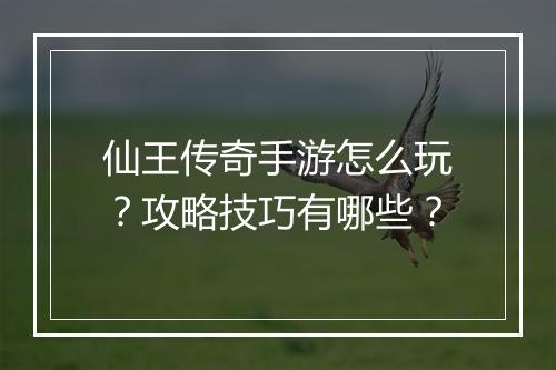 仙王传奇手游怎么玩？攻略技巧有哪些？