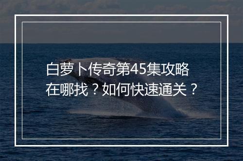 白萝卜传奇第45集攻略在哪找？如何快速通关？