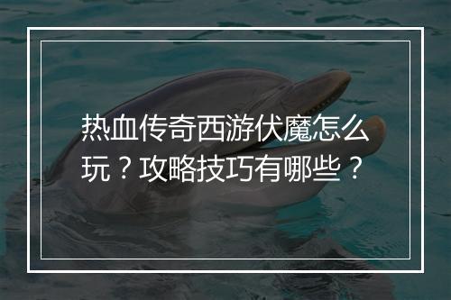 热血传奇西游伏魔怎么玩？攻略技巧有哪些？